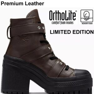 CONVERSE Chuck 70 De Luxe Heel Leather & Buckles High Top, Platform A12209C NEW!